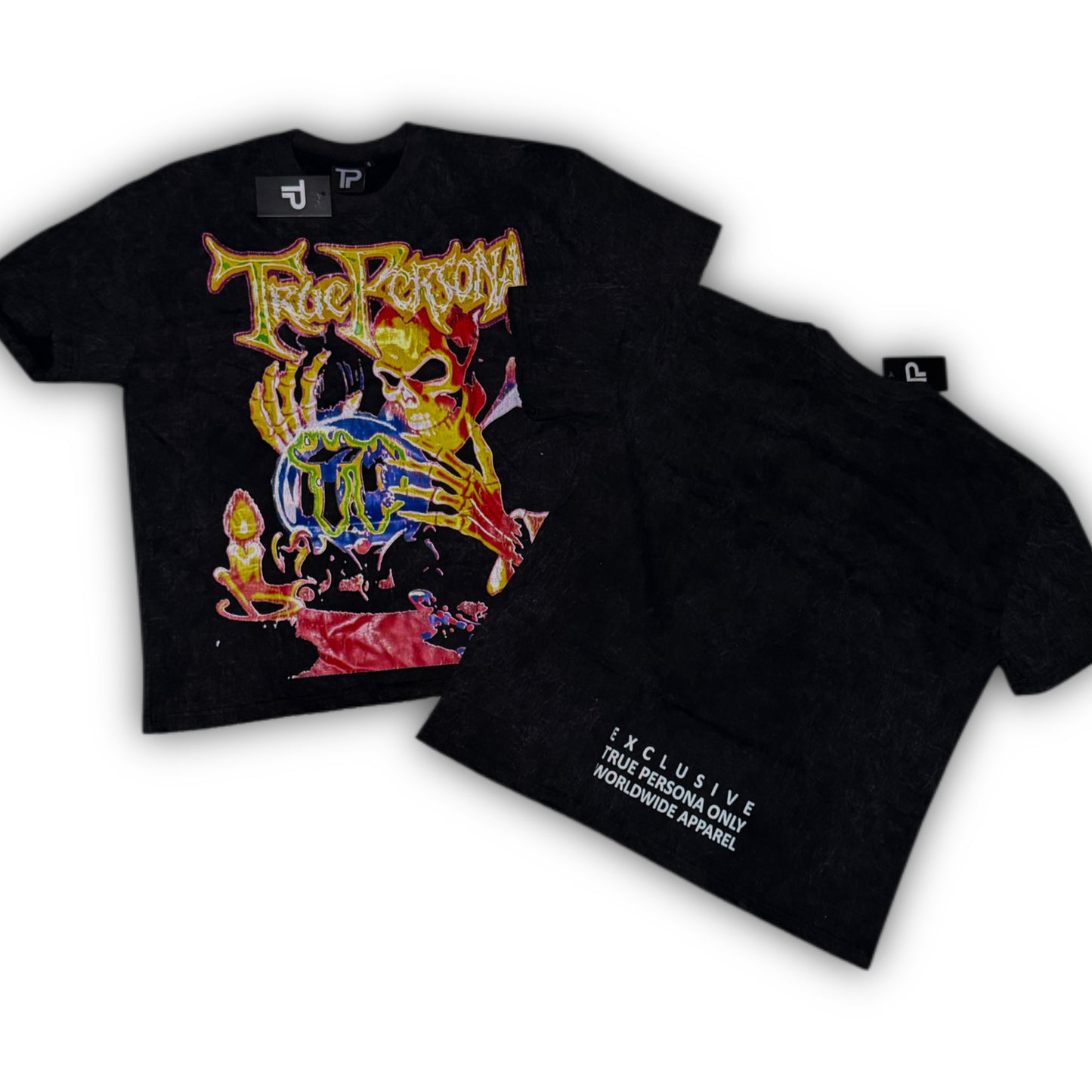 TP SKELETON TEE (Acid Wash/Green TP)