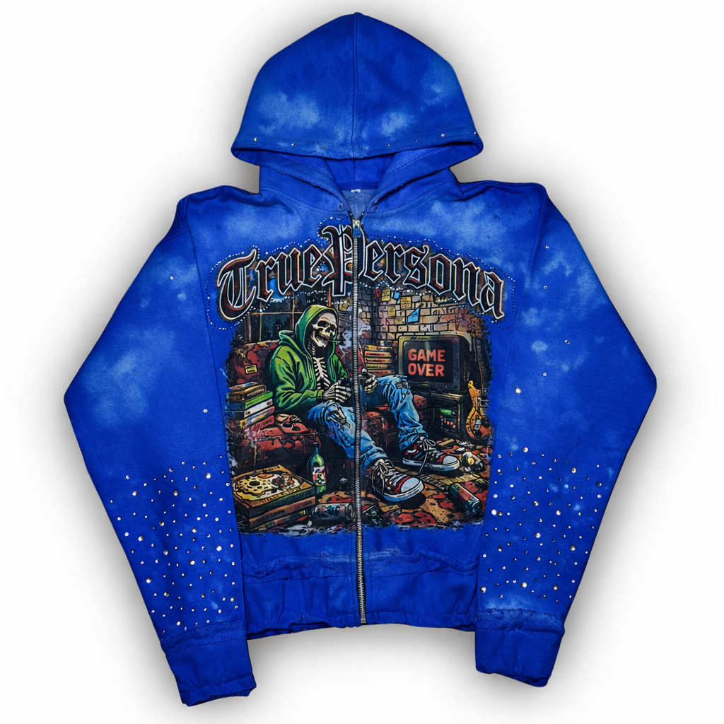RHINESTONE HOODIE - ROYAL BLUE