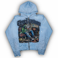 RHINESTONE HOODIE - BABY BLUE