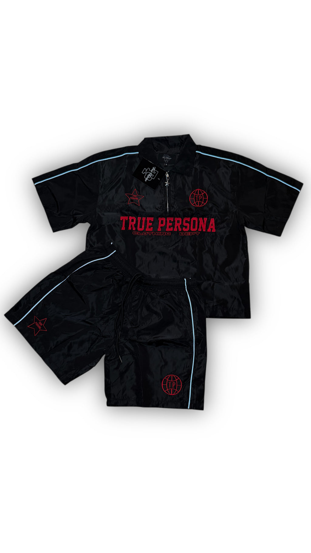 Windbreaker Set - BLACK/RED