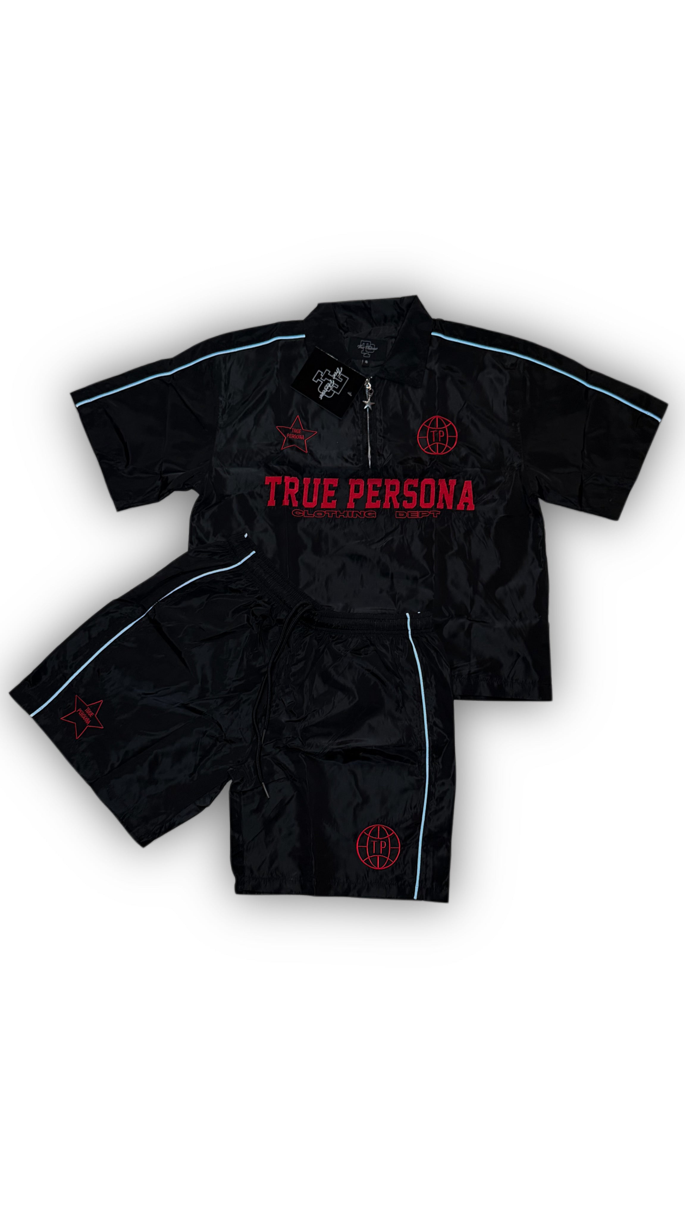 Windbreaker Set - BLACK/RED