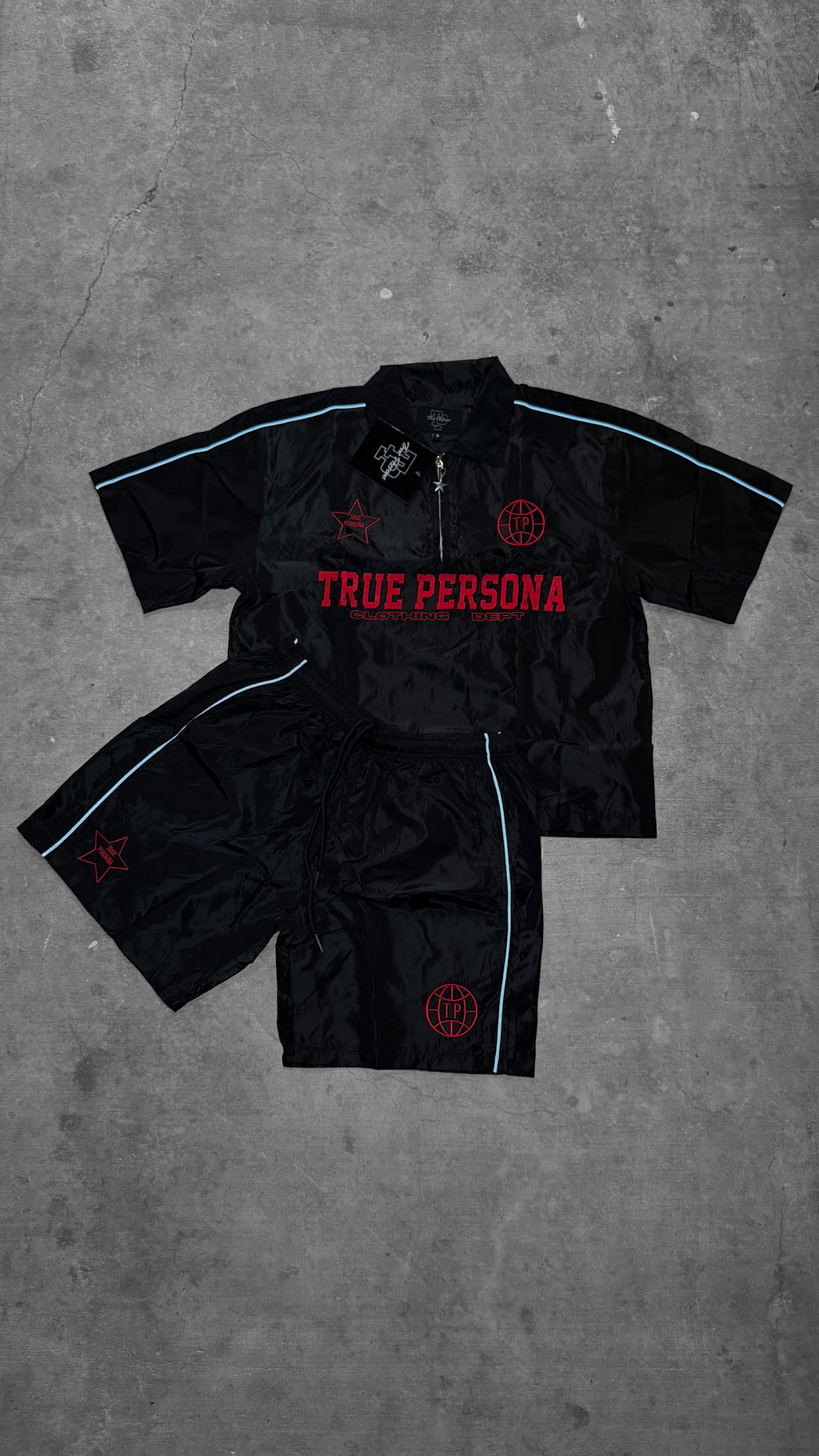 Windbreaker Set - BLACK/RED