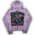 RHINESTONE HOODIE -  PINK